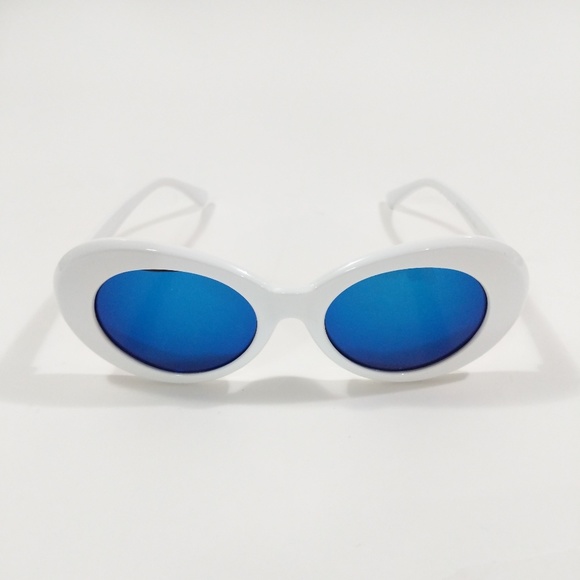 Accessories - Retro Kurt Cobain White Blue Round Sunglasses Accessories - Retro Kurt Cobain White Blue Round Sunglasses